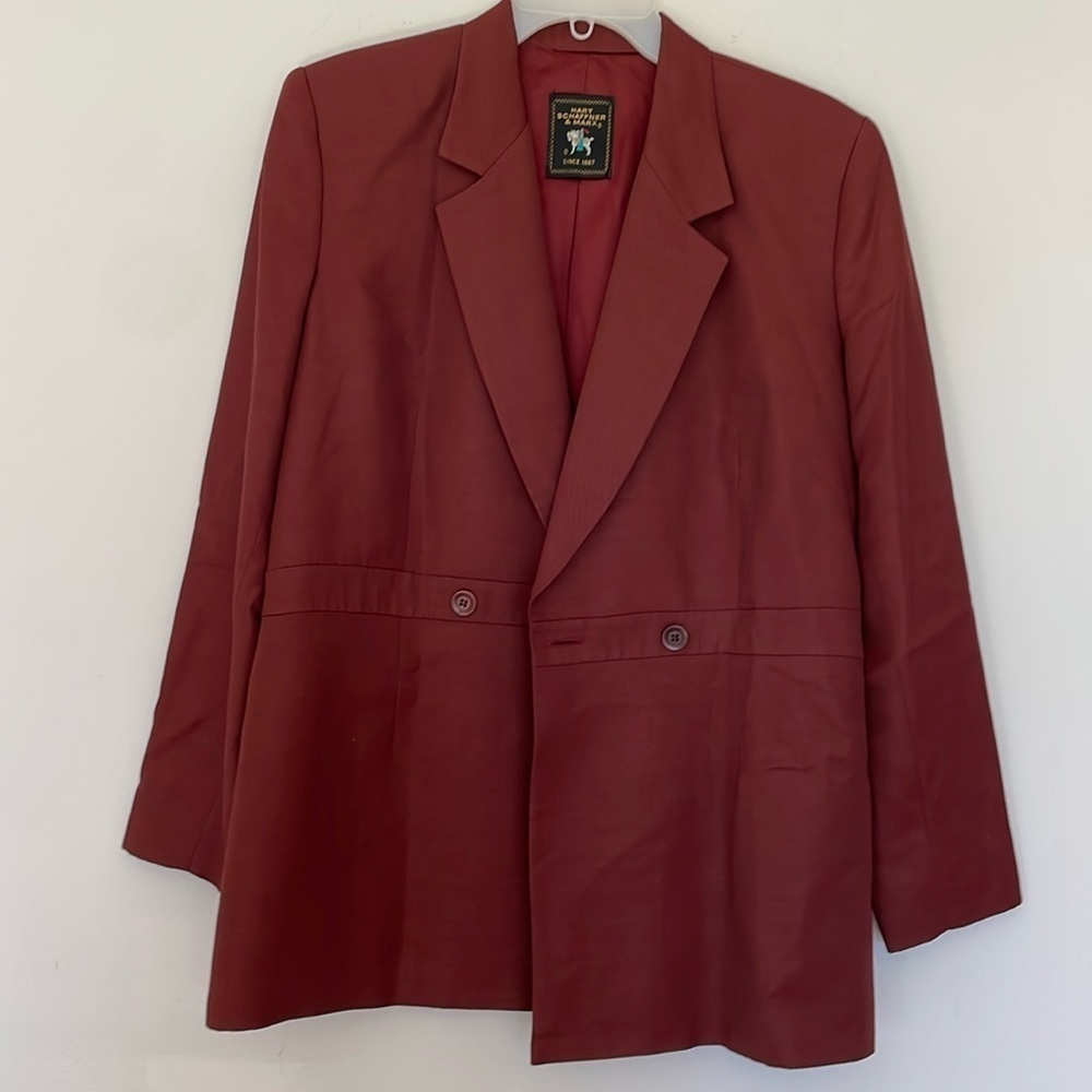 Vintage 90s Long Blazer Hart Schaffner & Marx Wool Blend Fully Lined Women 10